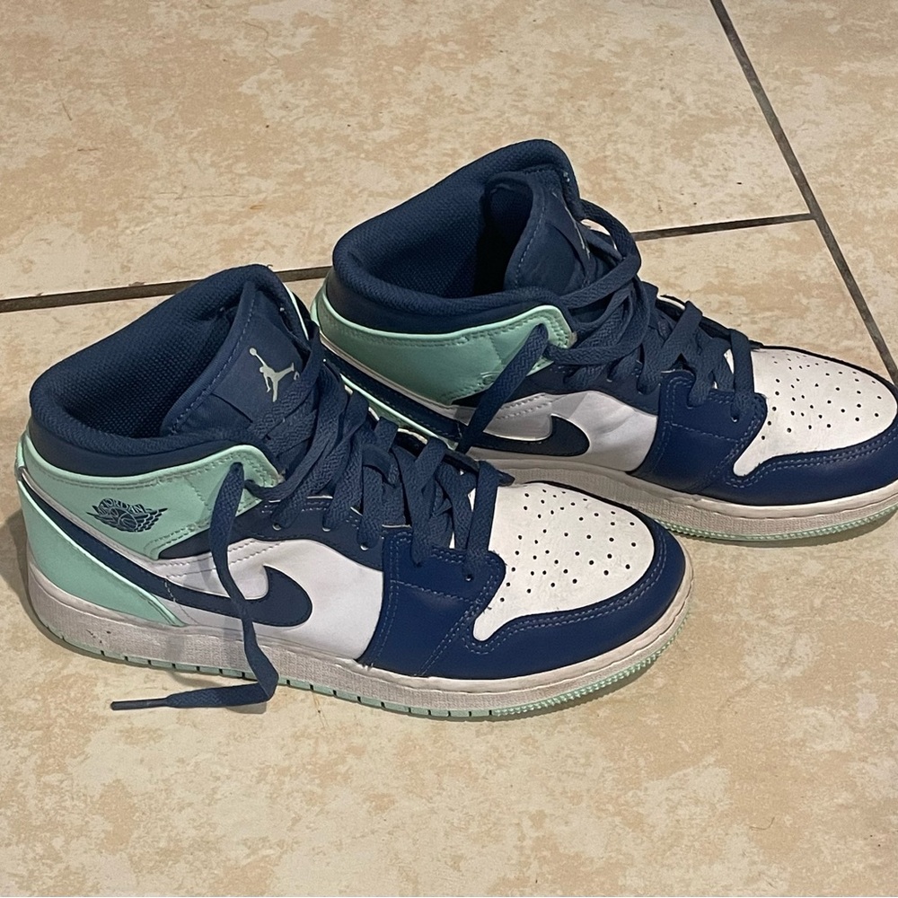 Nike Air Jordan Mid Blue and Mint Sneakers